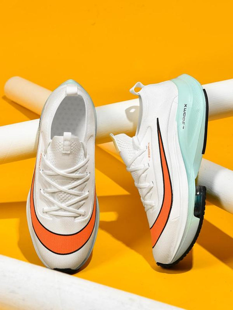 Unisex Letter & Striped Print Running Shoes, Casual Sporty Breathable Comfortable Sneakers, Air Sole Sneakers for Daily Wear, Versatile Athleisure Style, Casual Running Footwear