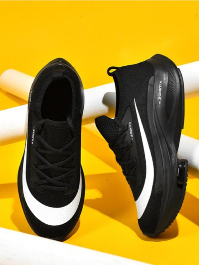 Unisex Letter & Striped Print Running Shoes, Casual Sporty Breathable Comfortable Sneakers, Air Sole Sneakers for Daily Wear, Versatile Athleisure Style, Casual Running Footwear