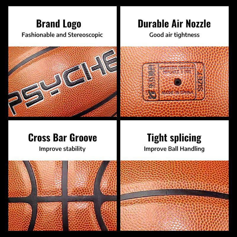PSYCHE Basketball Leather Size 7 Basketball Original Classic 29.5" Indoor Outdoor Basketball Ball Games