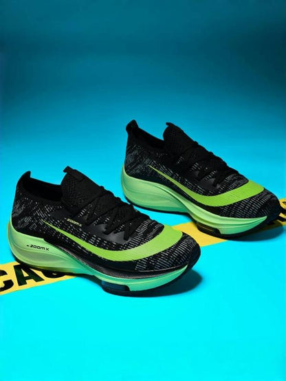 Unisex Letter & Striped Print Running Shoes, Casual Sporty Breathable Comfortable Sneakers, Air Sole Sneakers for Daily Wear, Versatile Athleisure Style, Casual Running Footwear