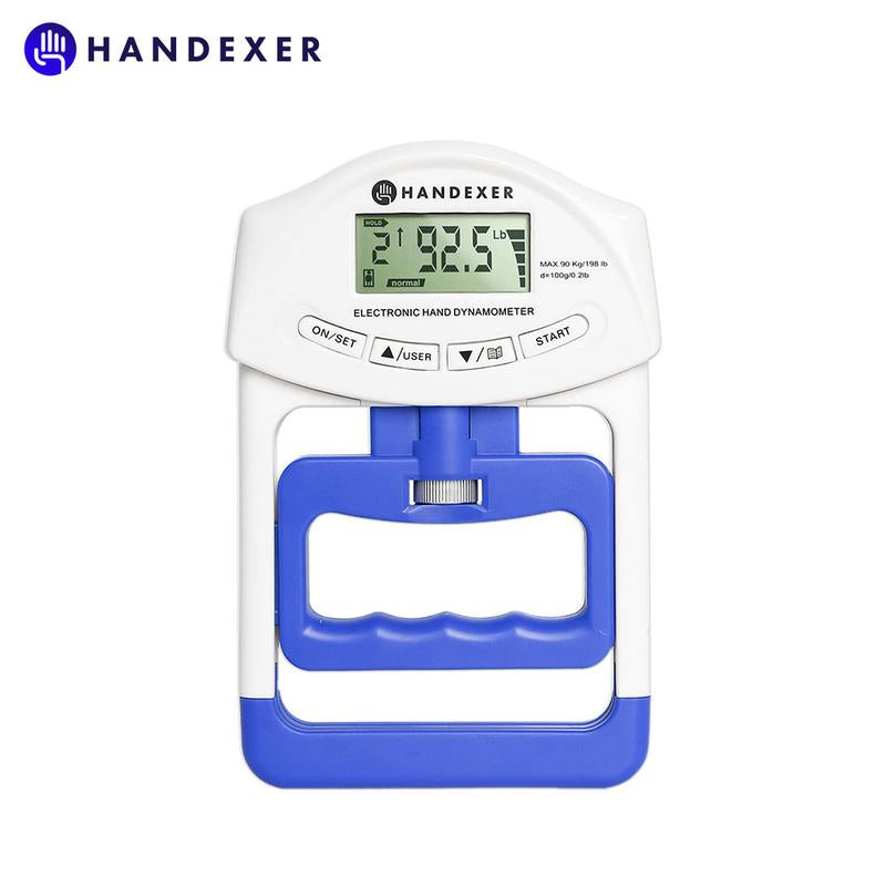 Handexer Hand Dynamometer Grip Strength Tester – 198 Lbs/90 Kg Digital Hand Strength Trainer, Compact & Portable for Sports, School, & Home Use