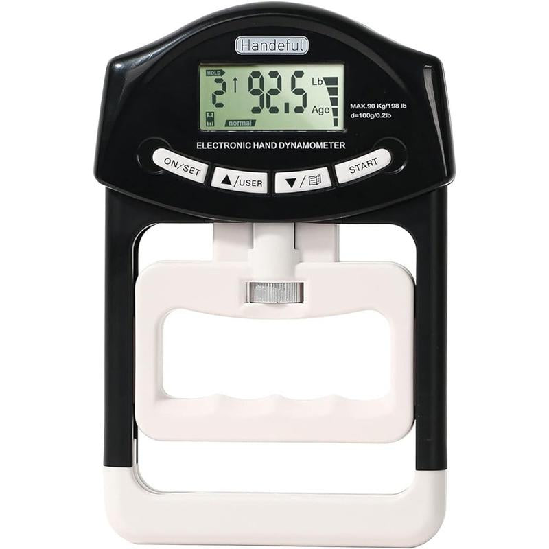 Handexer Hand Dynamometer Grip Strength Tester – 198 Lbs/90 Kg Digital Hand Strength Trainer, Compact & Portable for Sports, School, & Home Use