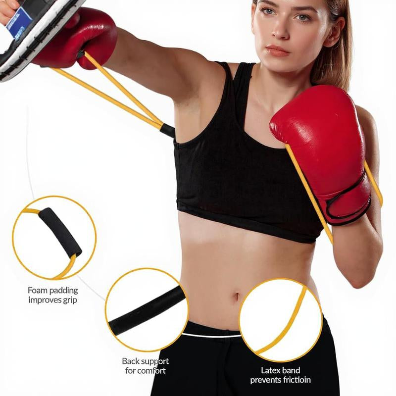 Shadow Boxing Resistance Band - Fast Punches & Power - Boxing Training Gear - Full-Body Cardio Training - Ultra Portable & Lightweight - 15 Lb to 35 Lb Options - Home Gym Workout Kit
