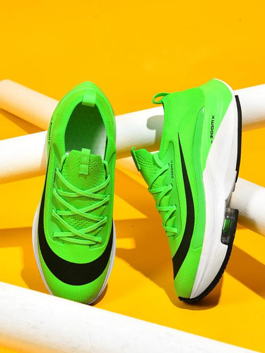 Unisex Letter & Striped Print Running Shoes, Casual Sporty Breathable Comfortable Sneakers, Air Sole Sneakers for Daily Wear, Versatile Athleisure Style, Casual Running Footwear