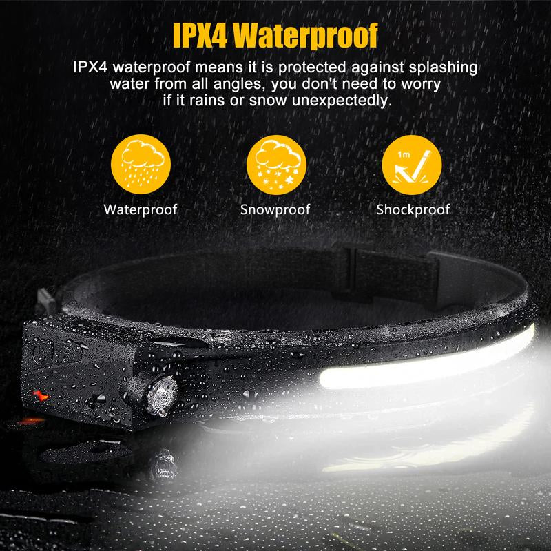 BIAT Headlamp Rechargeable 2PCS, 230° Wide Beam Head Lamp LED with Motion Sensor for Adults - Camping Accessories Gear, Waterproof Head Light Flashlight for Hiking, Running, Repairing, Fishing, Cycling Outdoor